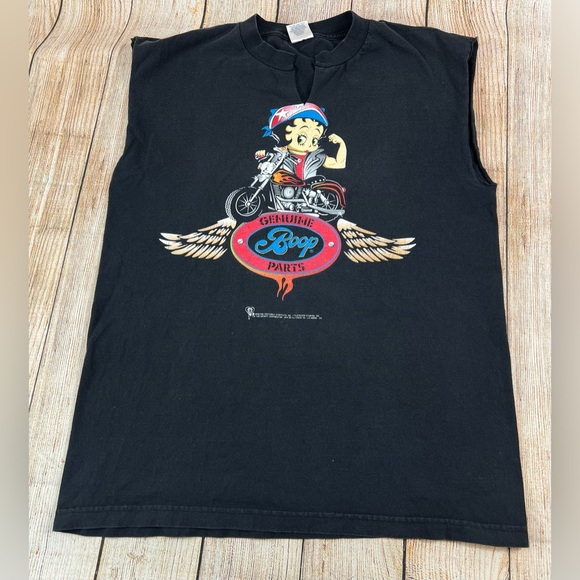 Betty Boop Other - Vintage 90s Betty Boop Motorcycles Chopped Sleeveless T Shirt Size Large